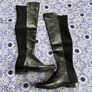 Stuart Weitzman Over the Knee Black Napa Boots Size 8.5 EUC